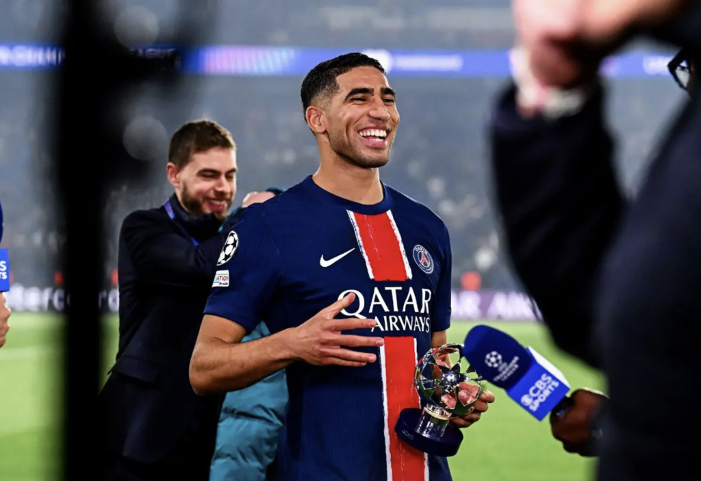 alt= PSG Hakimi ne s’enflamme pas après la victoire à Arsenal Le retour au Parc s’annonce décisif