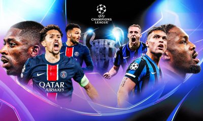 Affiche de la finale de la Ligue des champions qui opposera ce samedi le PSG et l'Inter Milan.
