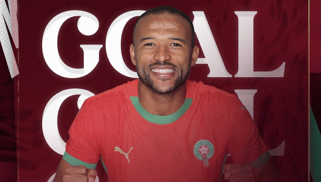 alt= El Kaabi buteur face au Bénin