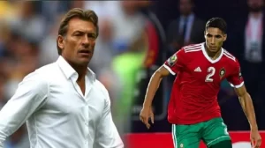Alt= Hervé Renard vote Achraf Hakimi.