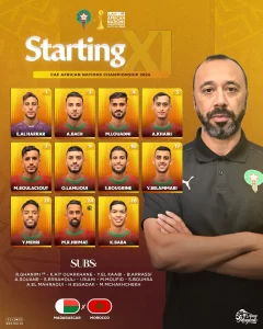 alt= Composition Maroc-Madagascar en finale du CHAN 2024