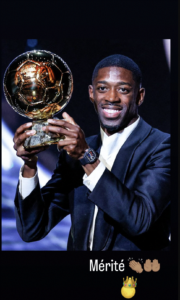 alt= Ballon d'Or 2025 Hakimi félicite Dembélé