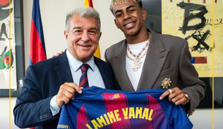 alt= Laporta calme la polémique sur le Ballon d'or 2025