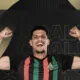 alt= Youssef El Fahli célèbre son but lors du classico WAC – AS FAR en Botola Pro au Complexe Mohammed V.