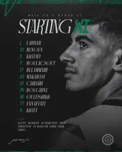 alt= Onze du Raja face au WAC