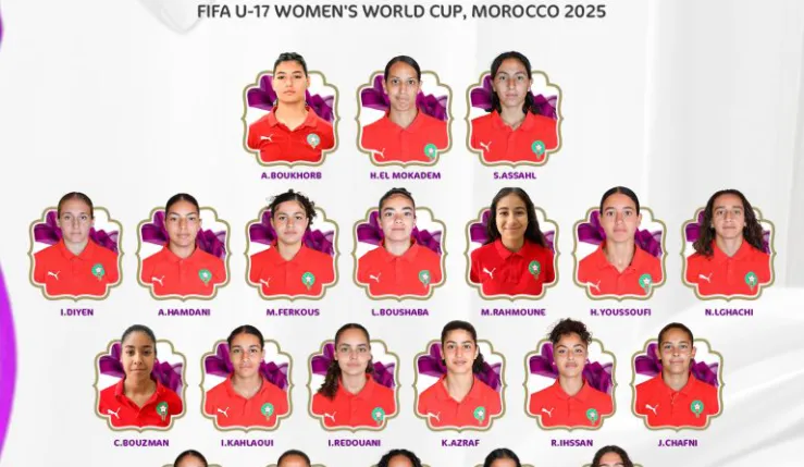 alt= Liste du Maroc pour le Mondial féminin U17