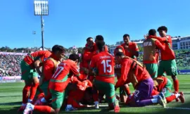 alt= Composition du Maroc U20 face à l'Argentine