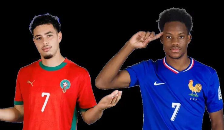 alt= Onze du Maroc face à la France