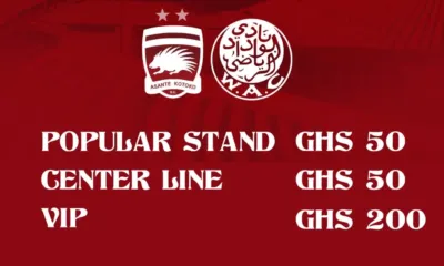 alt= billets Asante Kotoko vs Wydad