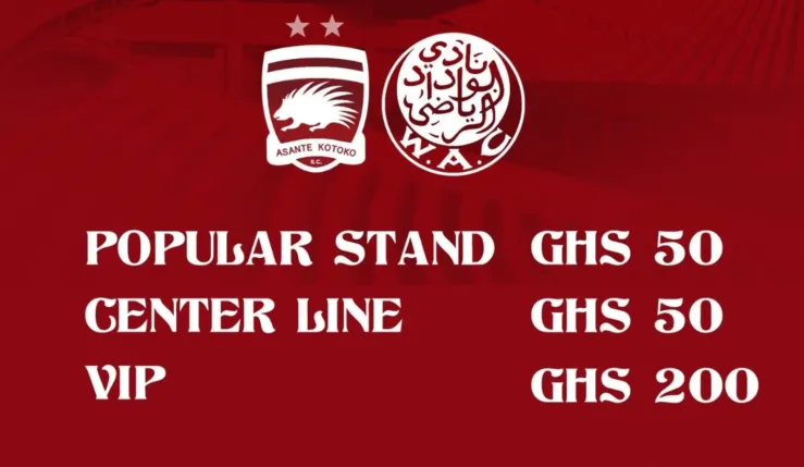 alt= billets Asante Kotoko vs Wydad