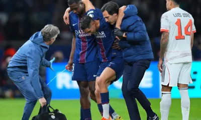 alt= Achraf Hakimi blessé out face au Bayern Munich