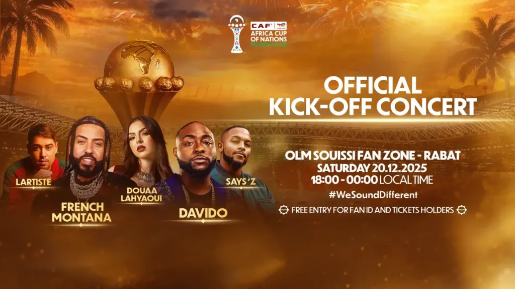 Alt= CAN 2025 - French Montana - Davido en concert à Rabat