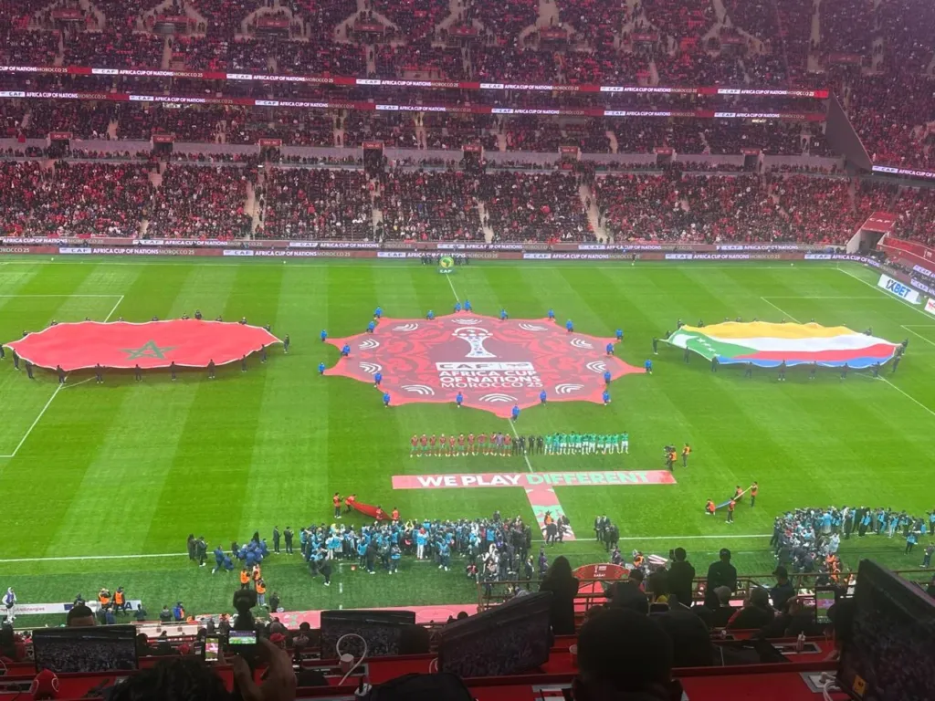 alt= can 2025 le Maroc Comores 0-0 à la mi-temps