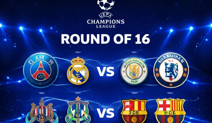 programme 8es de finale Ligue des champions affiches PSG Chelsea Real Madrid Manchester City