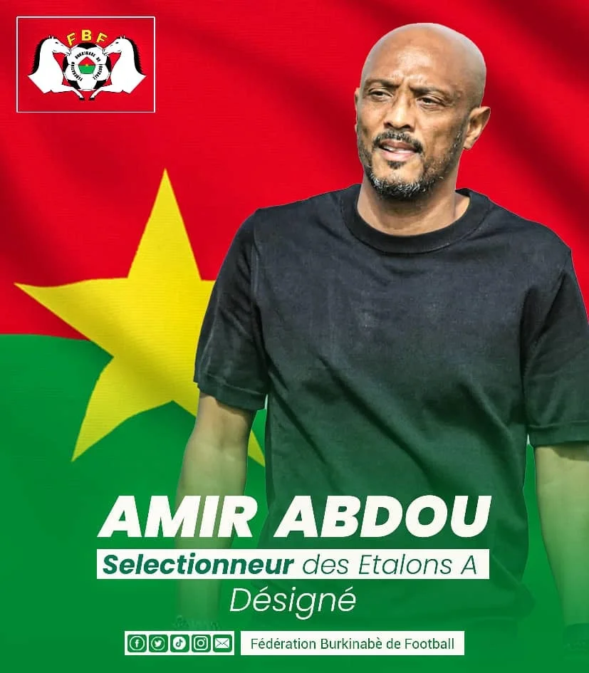 alt= Amir Abdou nouveau sélectionneur du Burkina Faso. 