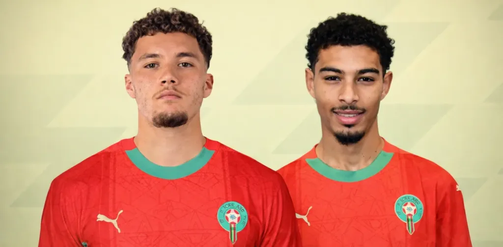 alt= Samir El Mourabet Yassine Gessime Lions de l’Atlas.