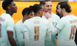alt= la France s’impose face au Brésil dans un match amical.