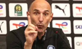 Alt= Krunoslav Jurcic, entraîneur du Pyramids FC, en conférence de presse.