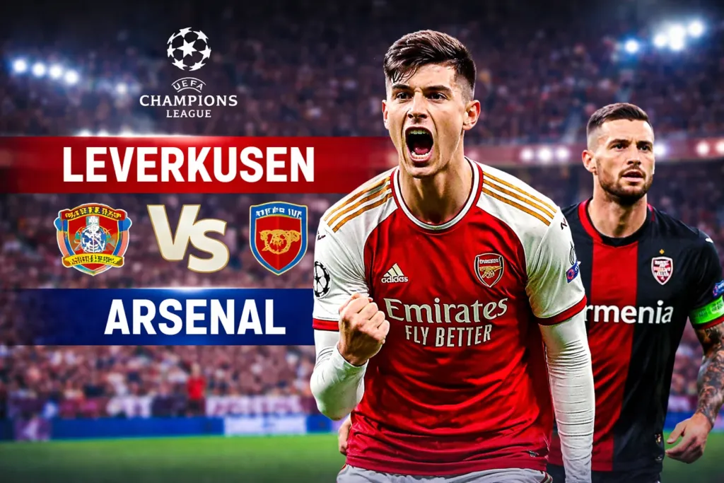 Alt= Kai Havertz a marqué le but de l'égalisation d'Arsenal face à Leverkusen.