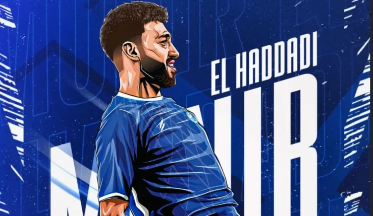 ALT= Munir El Haddadi avec le maillot d'Esteghlal FC d'Iran.