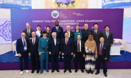 Alt= Driss El Hilali à la réunion de World Taekwondo.