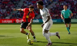 Alt= phase de jeu du match RCD Majorque - Real Madrid.