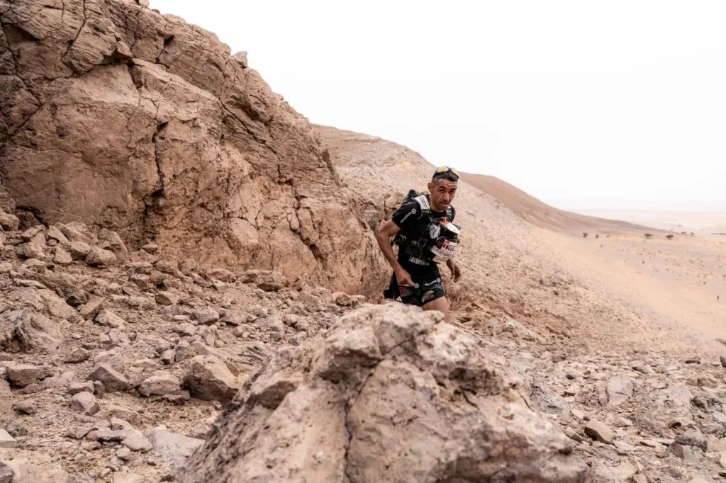 Alt= Rachid El Morabity Marathon des Sables 2026.