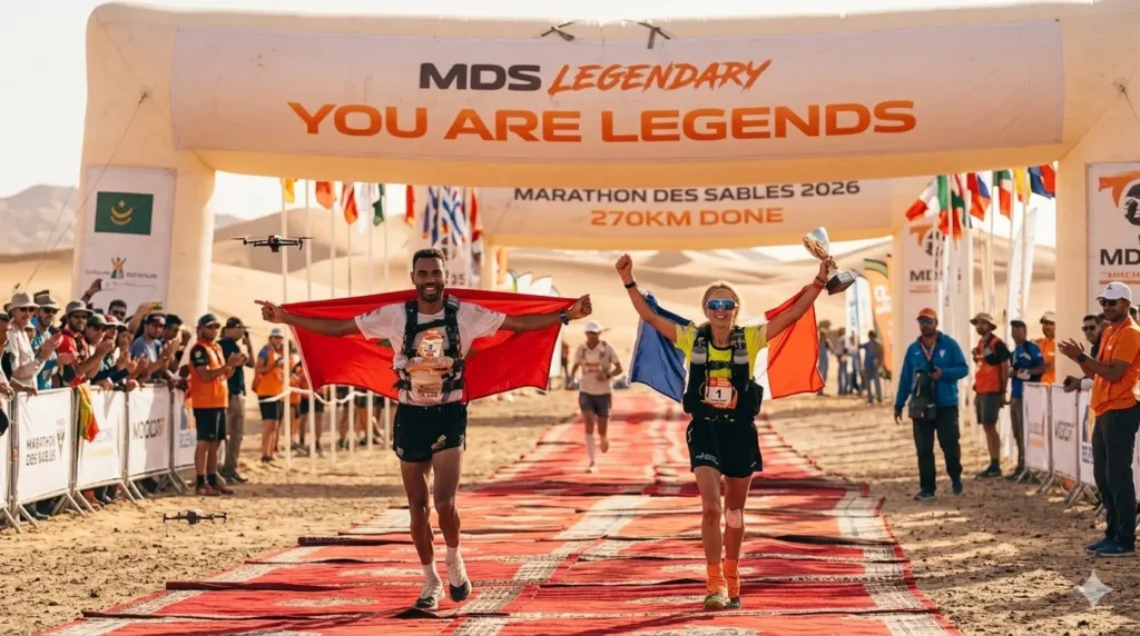 Alt= Mohamed El Morabity Maryline Nakache champions MDS 2026.