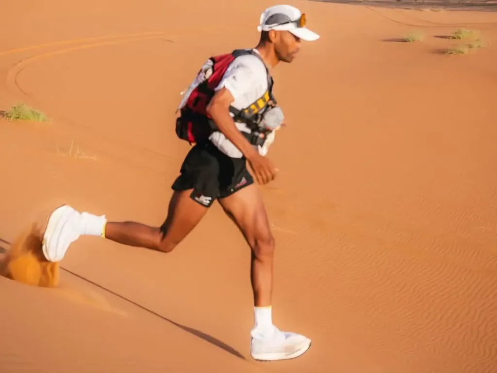 alt= Mohamed El Morabity étape 100 km Marathon des Sables