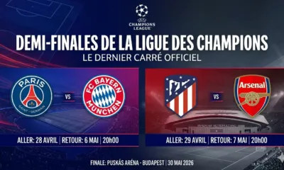 Alt= PSG - Bayern et Atletico - Arsenal en demi-finale de la Ligue des Champions UEFA 2025-2026.