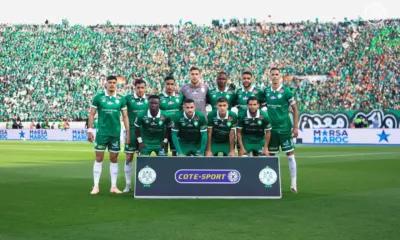 Alt= Composition Raja Casablanca contre le Wydad dans le derby.