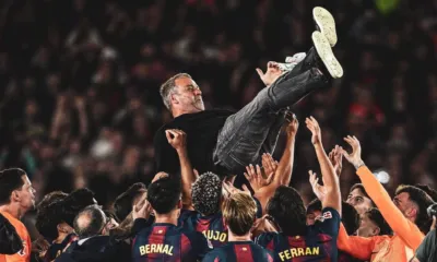 alt= Le Barça sacré champion après sa victoire contre le Real Madrid