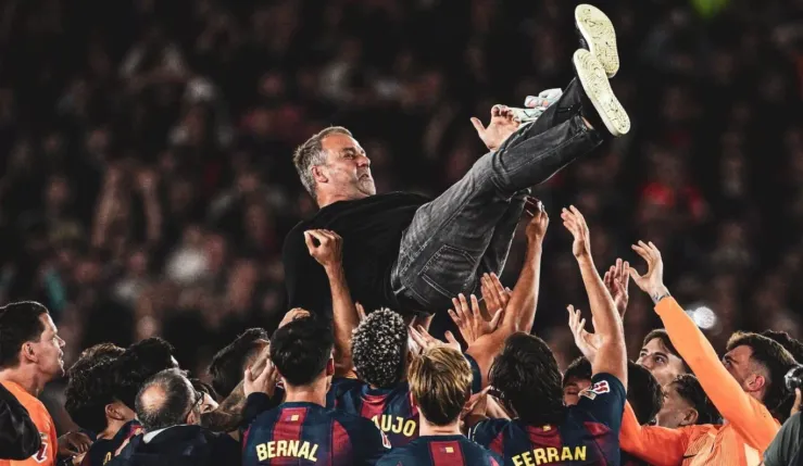 alt= Le Barça sacré champion après sa victoire contre le Real Madrid