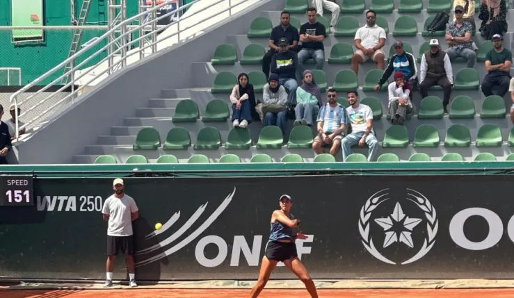Alt= Diae El Jardi éliminée par T. Maria au GP Lalla Meryem de tennis.