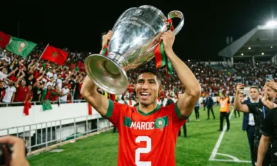 alt= Achraf Hakimi remporte sa troisième Ligue des champions UEFA.