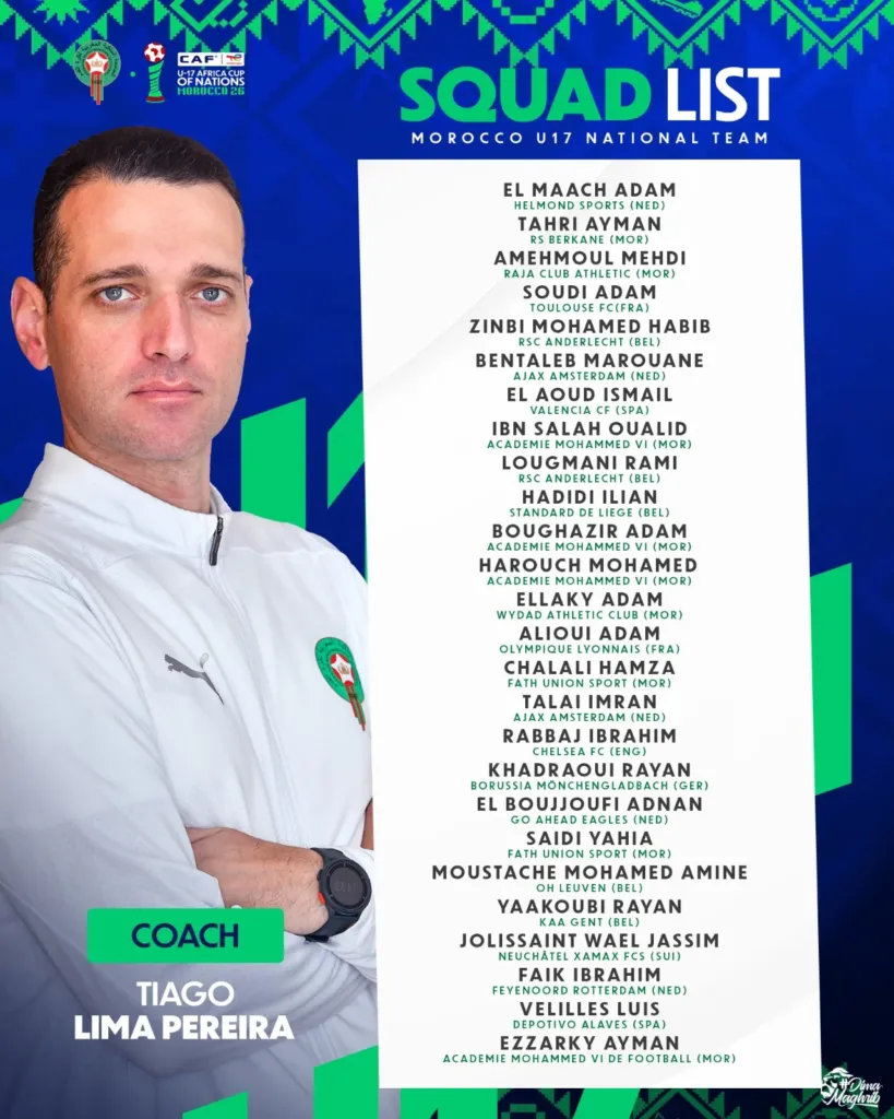 Alt= Liste Maroc CAN U17 2026
