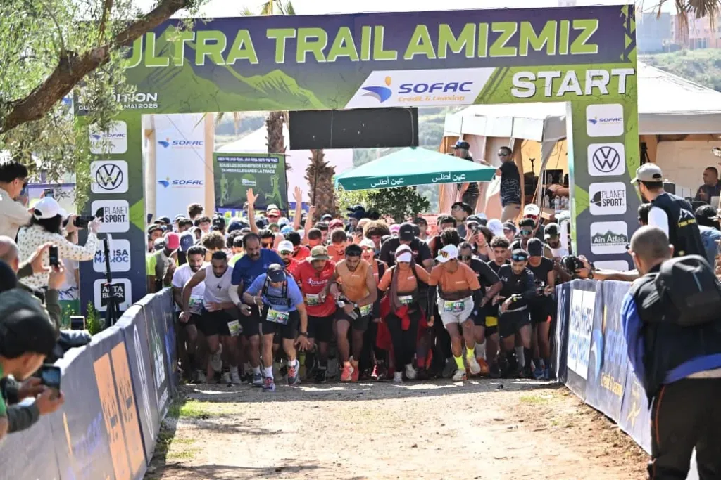 Alt= Ultra Trail Amizmiz 2026 les Marocains brillent lors de la 8e édition. 