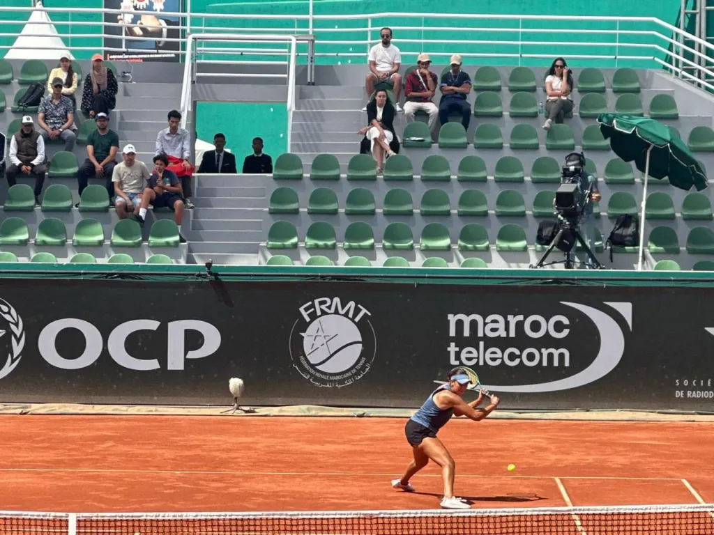 Alt= Diae El Jardi éliminée par T. Maria au GP Lalla Meryem de tennis.