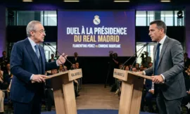 Alt= élections presidentielles au Real Madrid duel entre Florentino Pérez et Enrique Riquelme.