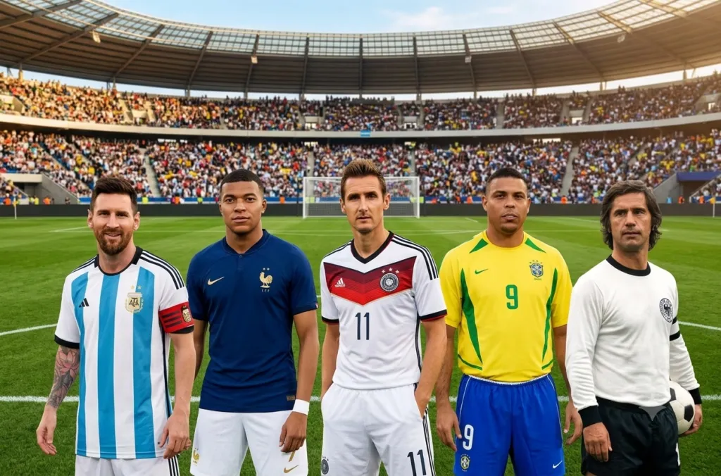 alt= meilleurs buteurs de l'histoire de la Coupe du Monde.