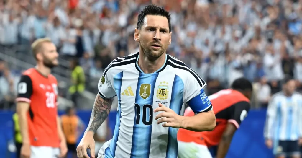 alt= Argentine Autriche Messi dans la légende