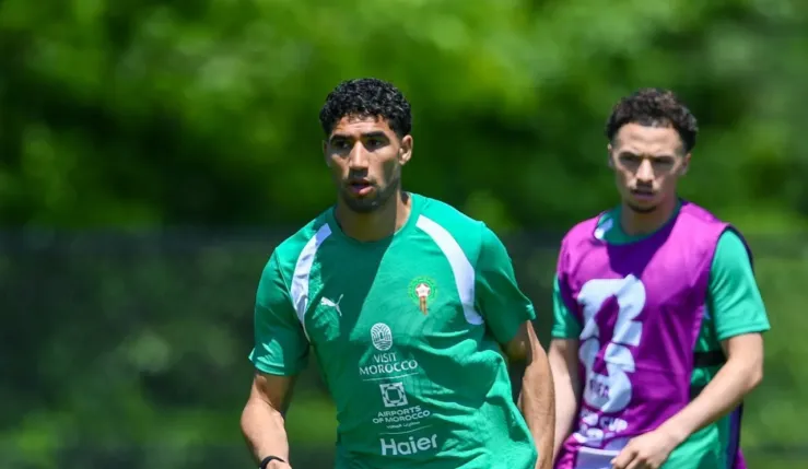 alt= Lions de l'Atlas préparent le match contre le Brésil