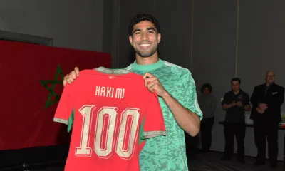 Alt= Achraf Hakimi entre dans le club des 100