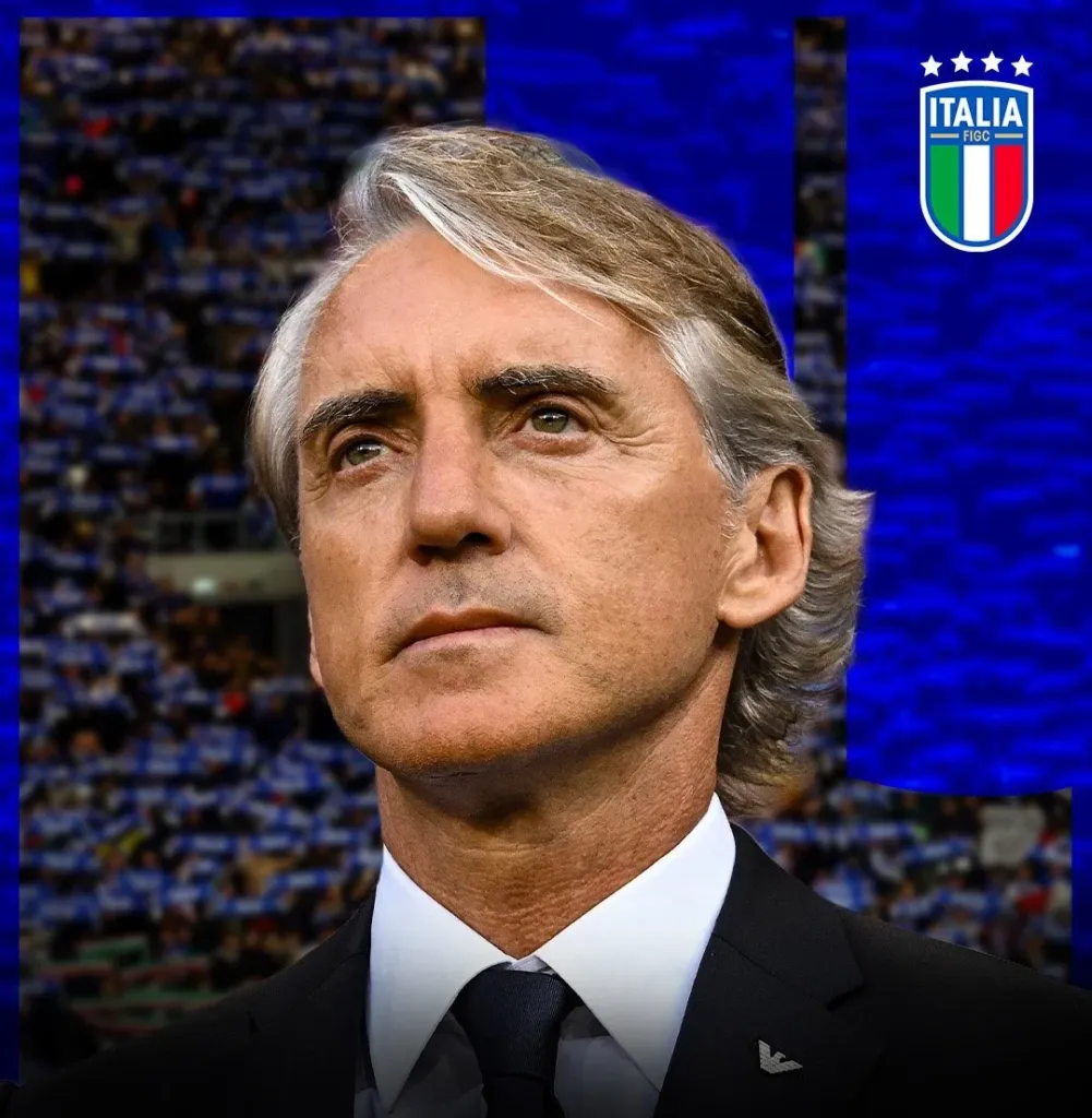 alt= Roberto Mancini sélectionneur de l'Italie