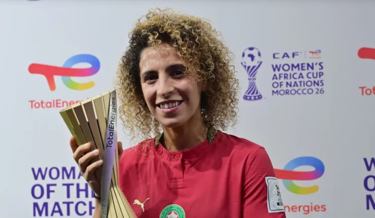 alt= Sanaa Mssoudy MVP du match Maroc Algérie
