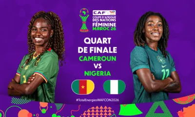 alt= Le Cameroun mène à la pause face au Nigeria (1-0).