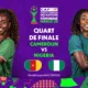 alt= Le Cameroun mène à la pause face au Nigeria (1-0).