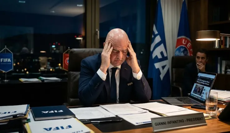 Alt= UEFA AFC CONCACAF accusent Infantino de tromperie.