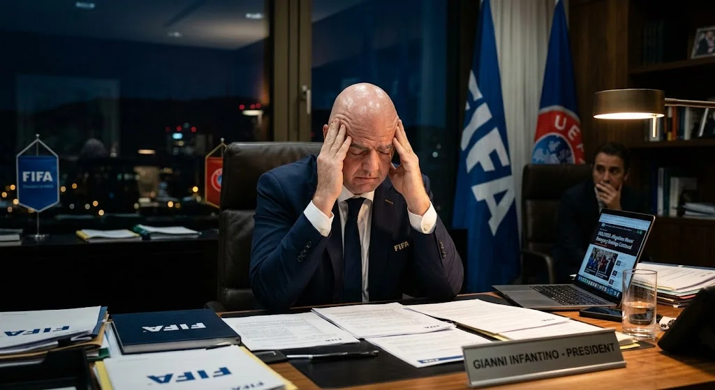 Alt= UEFA AFC CONCACAF accusent Infantino de tromperie.