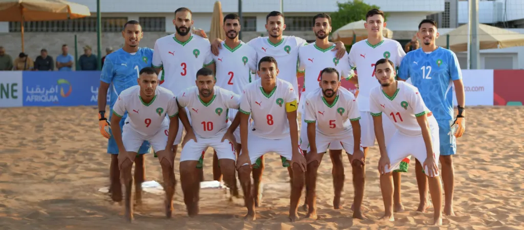ALT= Maroc beach soccer CAN 2026.